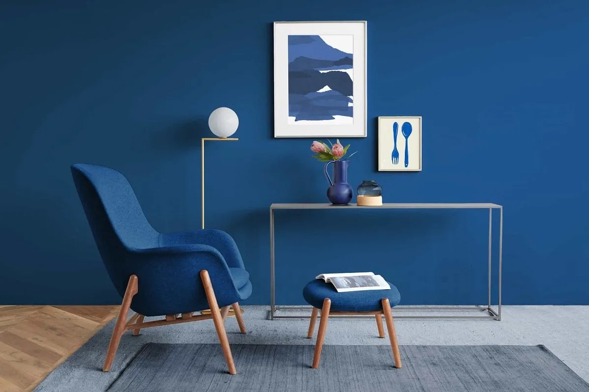 Interior design based on blue