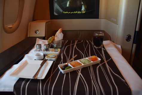 Etihad Airways Diamond First Class - DInner appetizer