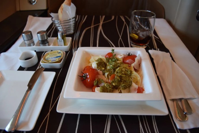 Etihad Airways Diamond First Class - DInner starter