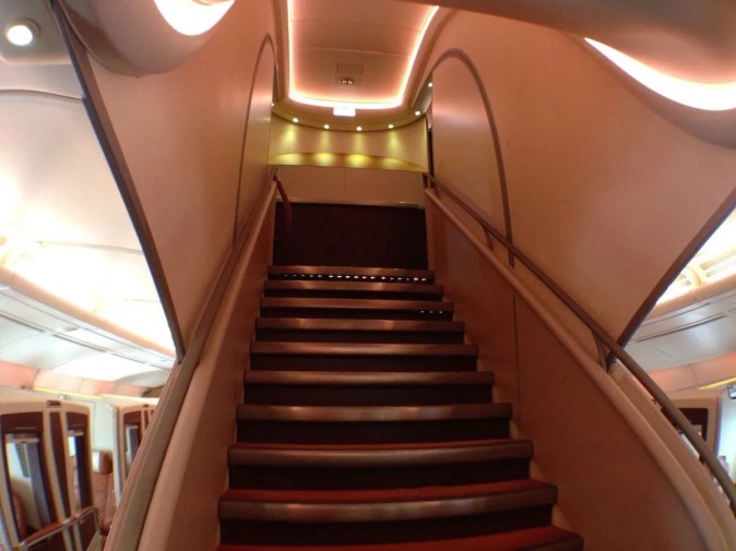 Singapore Airlines A380 Suites - Stairs to upper floor (Business Class)