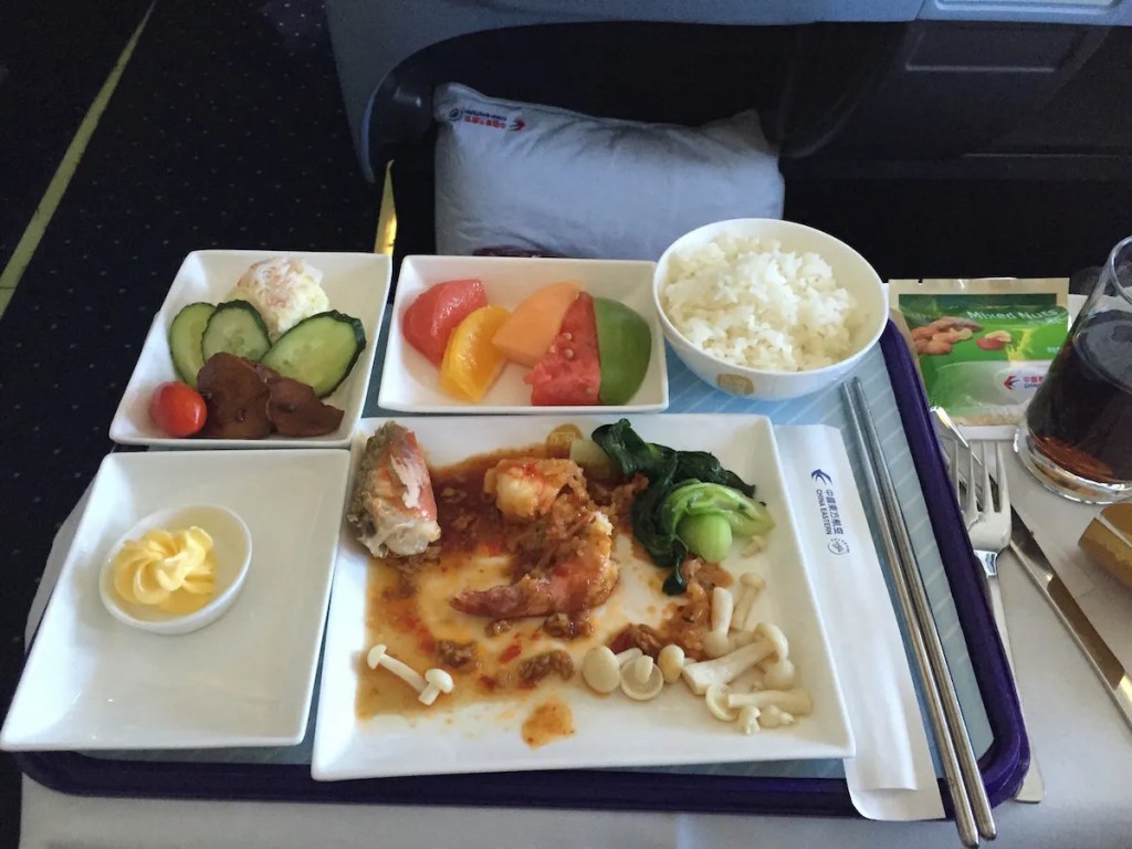 China Eastern Business Class - Lunch selection