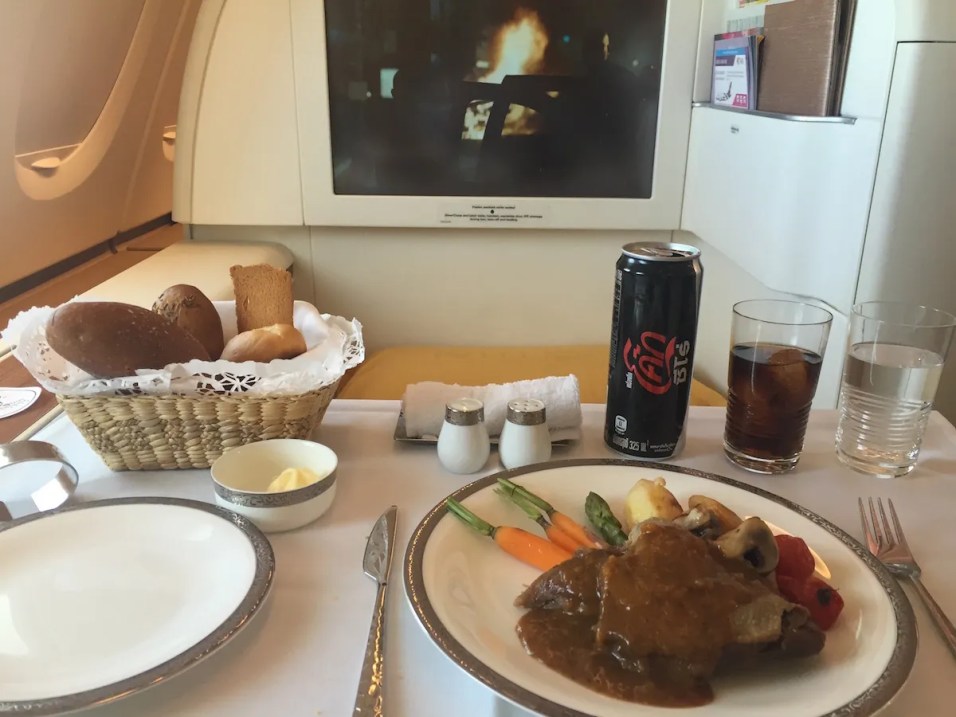 Thai Airways A380 Royal First Class - Confit duck