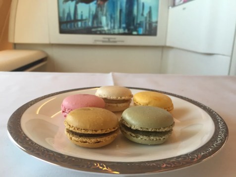 Thai Airways A380 Royal First Class - Macarons selection