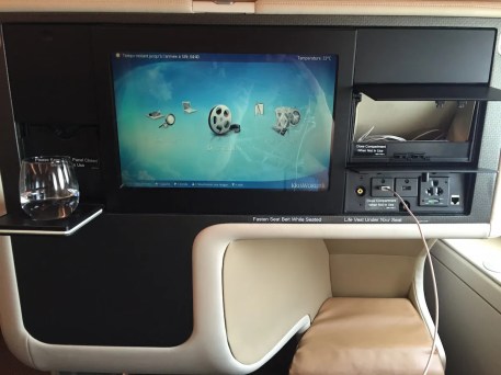 Singapore Airlines A380 Business Class - Entertainment system on 15-inch screen