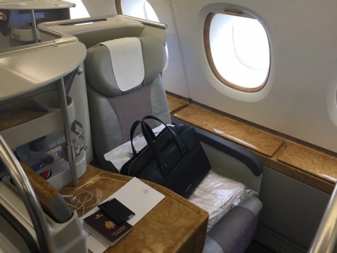 Emirates A380 Business Class - Window seat