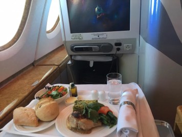 Emirates A380 Business Class - Lunch