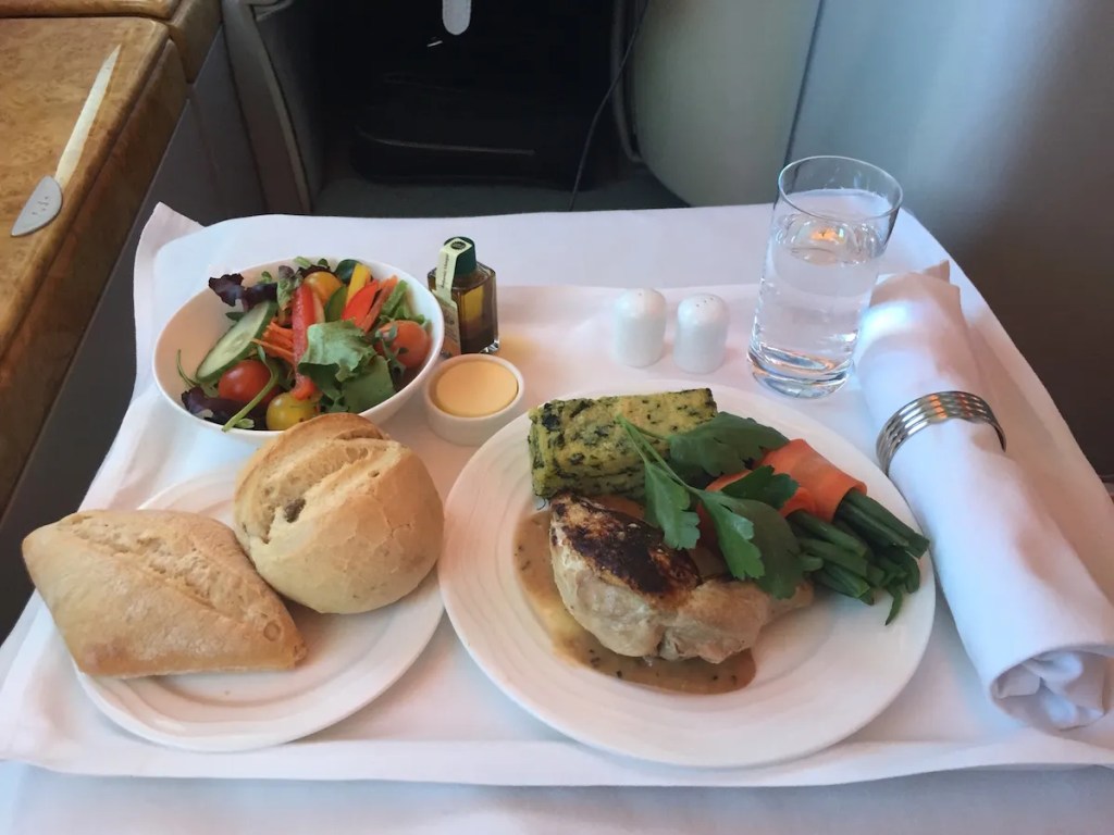 Emirates A380 Business Class - Lunch