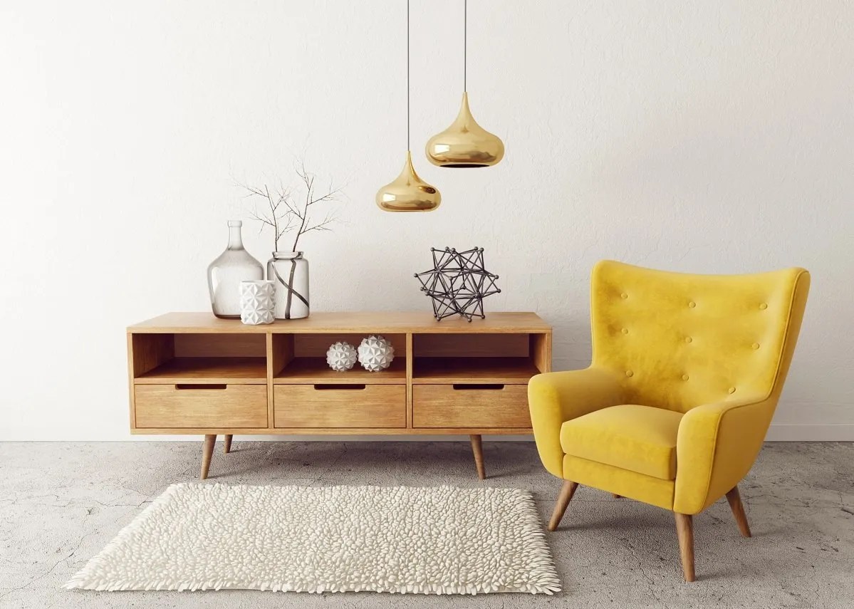 Interior design based on yellow