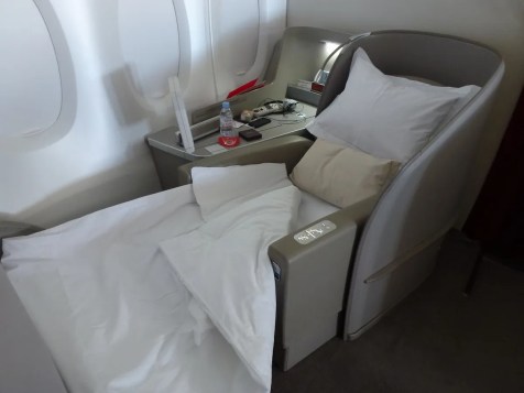 Air France First Class A380 - Seat turned into bed