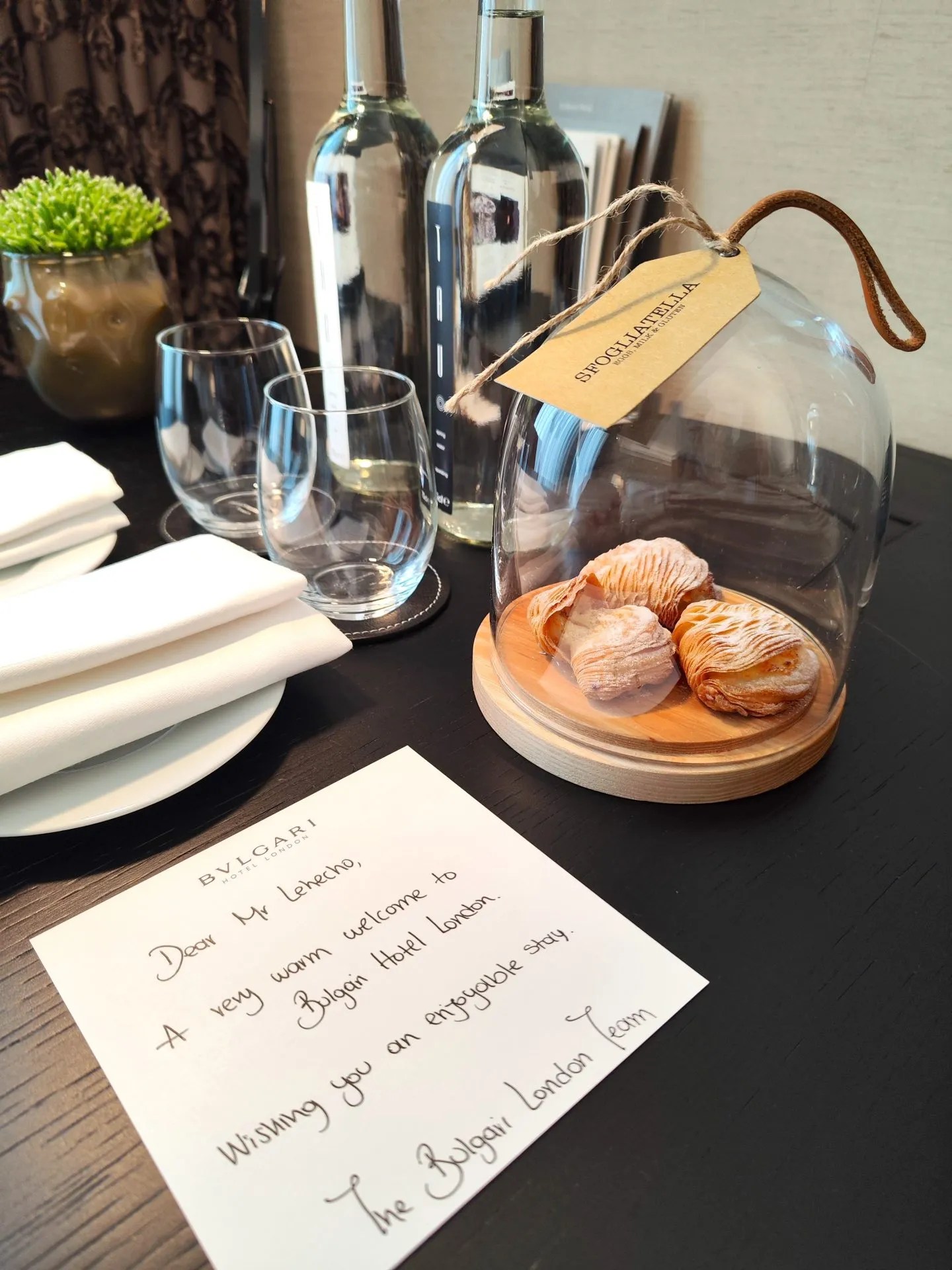 Bulgari Hotel London - Welcome amenities