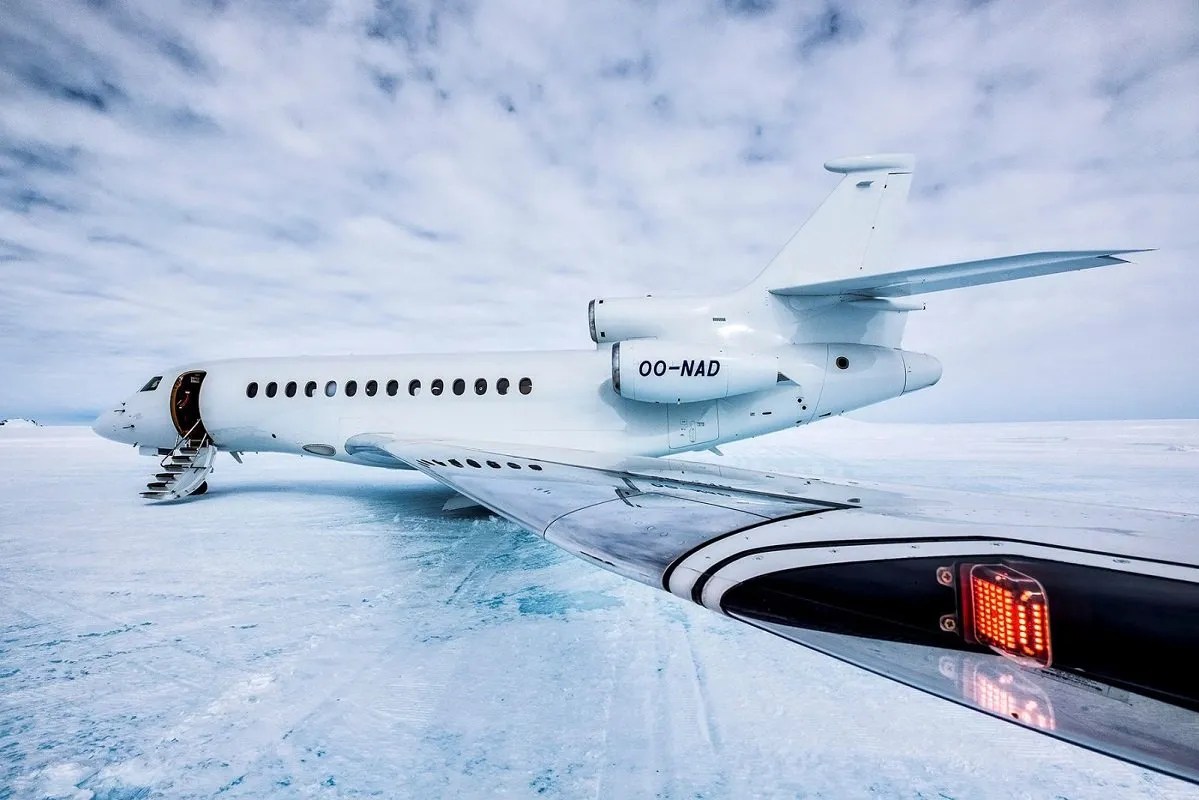 Private jet in Antarctica